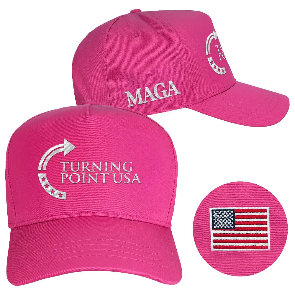Charlie Kirk Hat Turning Point USA Hat MAGA Pink Cap Embroidered Mother Gifts