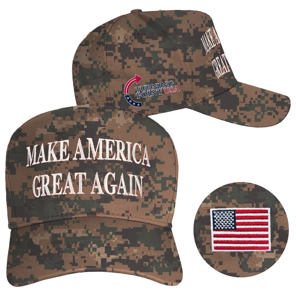 Charlie Kirk Hat Turning Point USA Hat Make America Great Again Camo Hat Embroidered