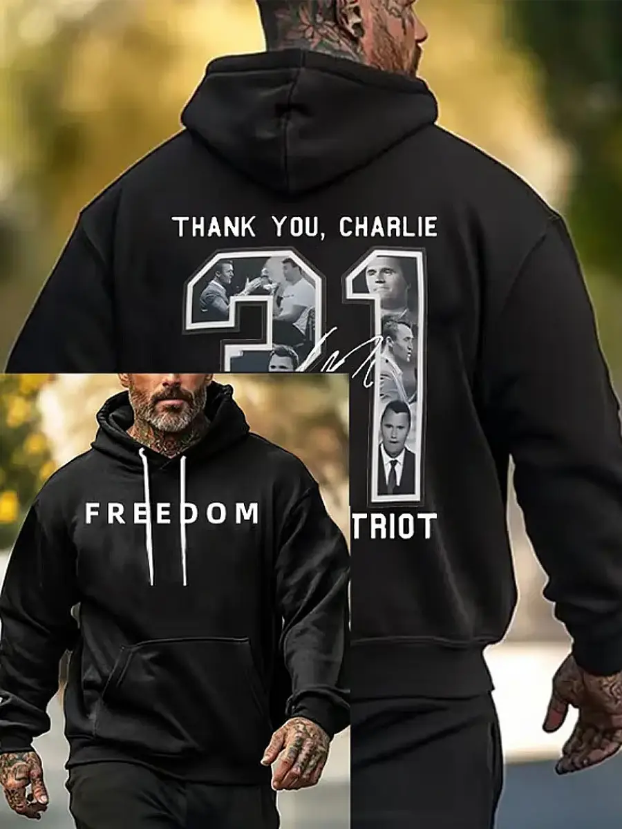 Charlie Kirk Hoodie Thank You Charlie 31 RIP In Loving Memory Gifts For Patriots