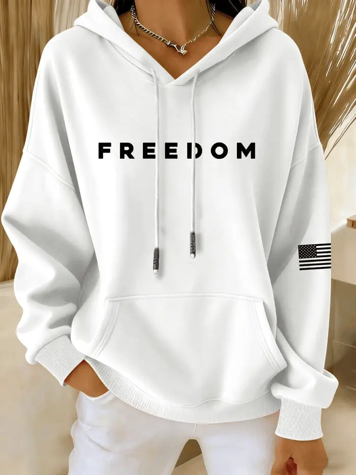 Charlie Kirk Men's Freedom American Flag TPUSA Merch Freedom Print Crew Neck Sweatshirt Charlie Kirk Men's Freedom American Flag TPUSA Merch Freedom Print Crew Neck Sweatshirt - Image 1