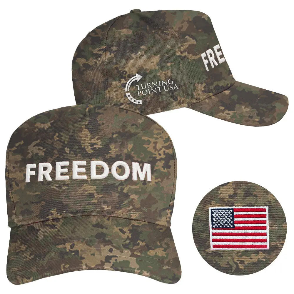 Charlie Kirk Merch Freedom Hat Camo Embroidered Charlie Kirk Hats TPUSA Merch Patriotic Gifts