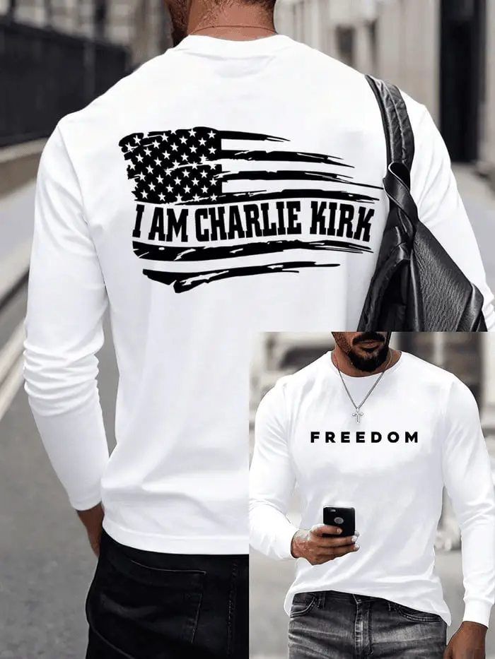 Charlie Kirk Merch Freedom Long Sleeve T-Shirt I Am Charlie Kirk Shirt Gifts For Husband Charlie Kirk Gift