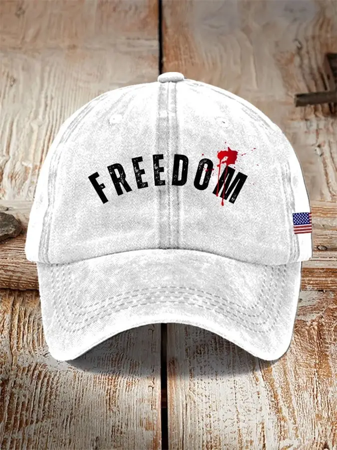 Charlie Kirk Merch Freedom Print Hat White Gifts For Patriots