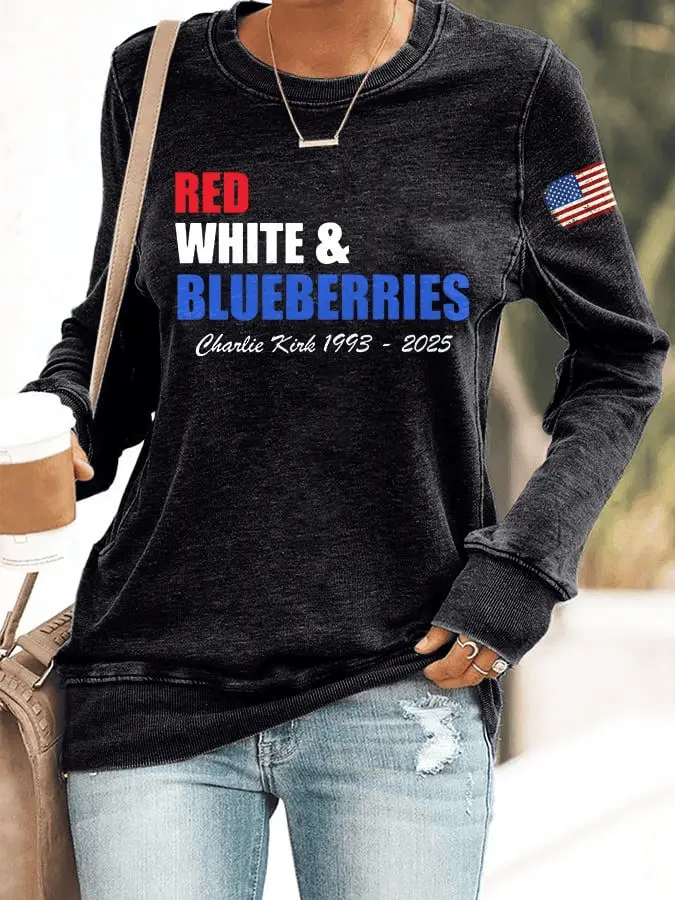 Charlie Kirk Merch Retro Red White And Blueberries Sweatshirt Charlie Kirk Memories Shirt Charlie Kirk Shirts for Sale
