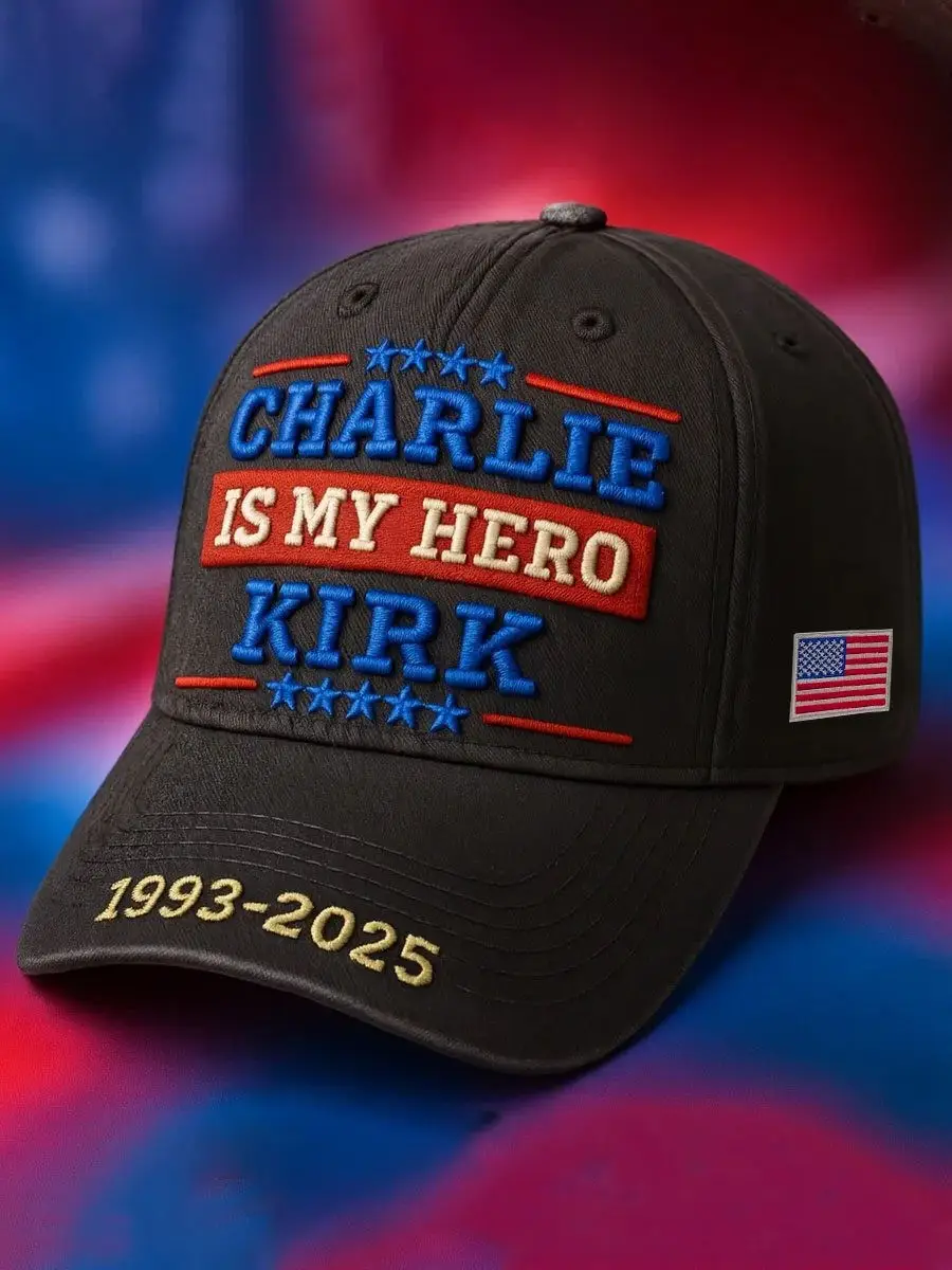 Charlie Kirk Merch Unisex Retro Charlie Is My Hero Kirk 1993-2025 Printed Hat Gifts For Patriots