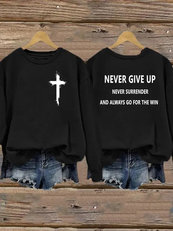 Charlie Kirk Never Give Up Black Sweatshirt Never Surrender Proud Charlie Kirk Merchandise