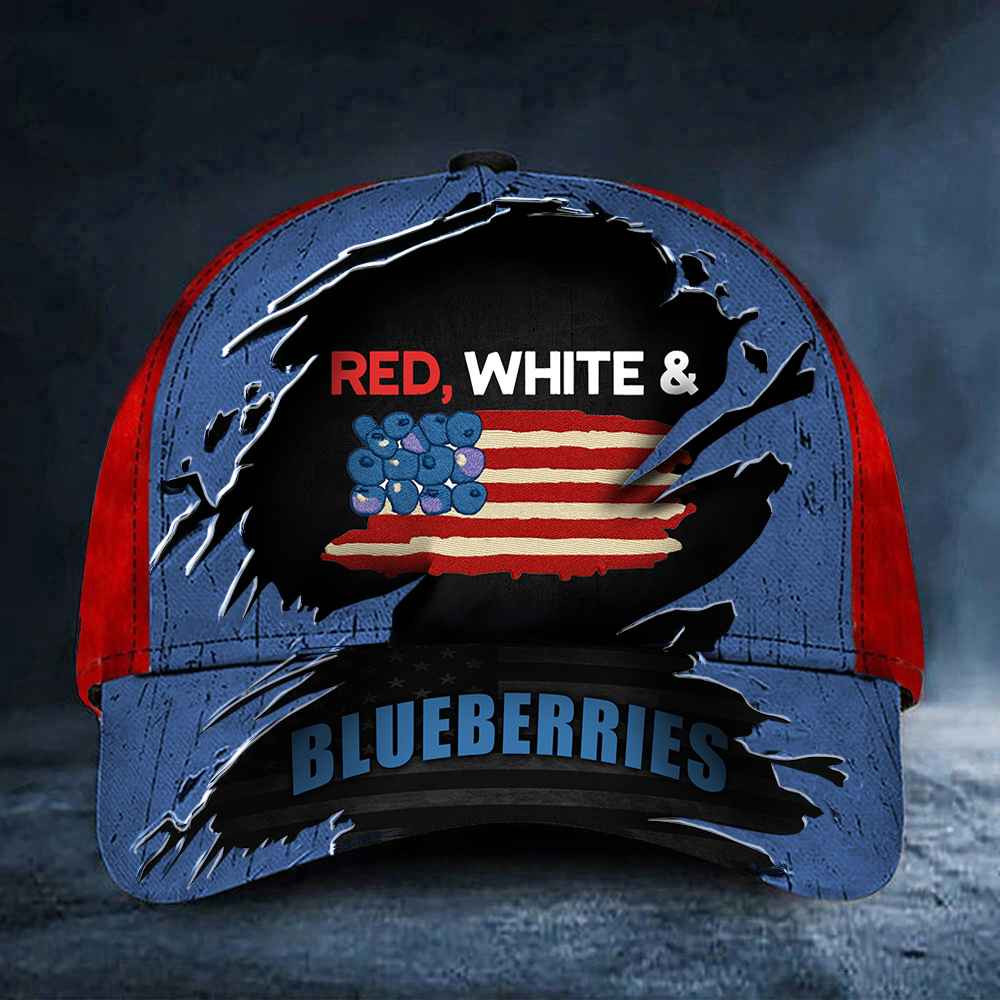 Charlie Kirk Red White And Blueberries Hat RIP Charlie Kirk Hat Patriotic Merchandise Charlie Kirk Red White And Blueberries Hat RIP Charlie Kirk Hat Patriotic Merchandise - Image 1