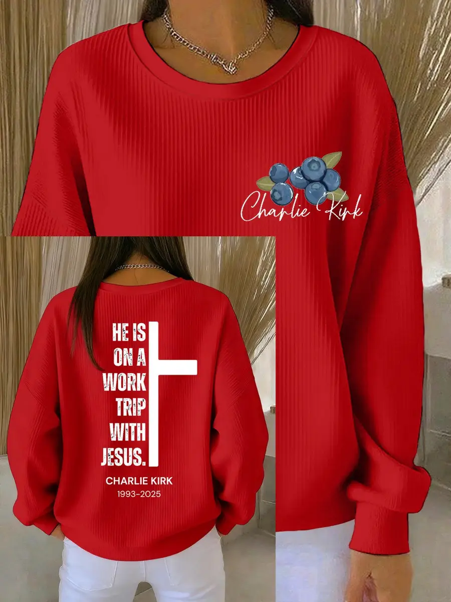 Charlie Kirk Sweatshirt He Is On A Work Cross Christian Clothing Patriotic Memorial Gifts