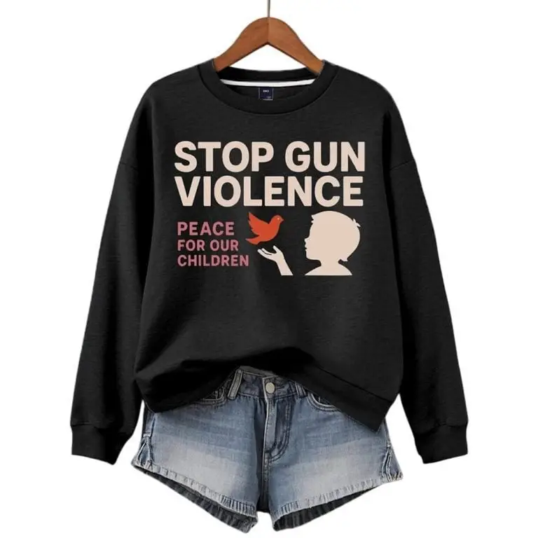 Charlie Kirk Sweatshirt Stop Gun Violence Peace For Our Children Gift For Supporters