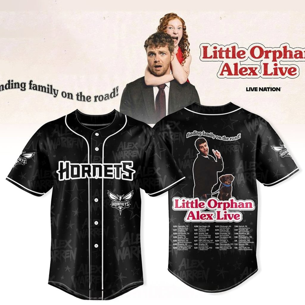 Charlotte Hornets x Little Orphan Alex Live Tour Baseball Jersey Gifts For Basketball Fan