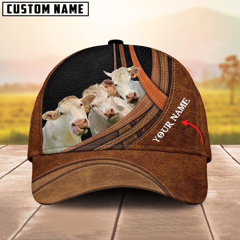 Charolais Cattle Customized Name Cap Farm Cap Farmer Baseball Cap Gift For Farmer Charolais Cattle Customized Name Cap Farm Cap Farmer Baseball Cap Gift For Farmer - Image 1