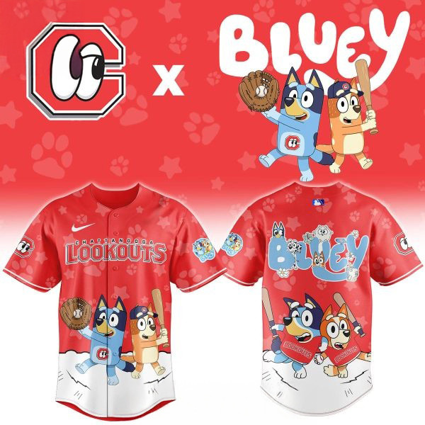 Chattanooga Lookouts x Bluey Jersey Shirt Night 2026 Minor League Game Baseball Merch Men's