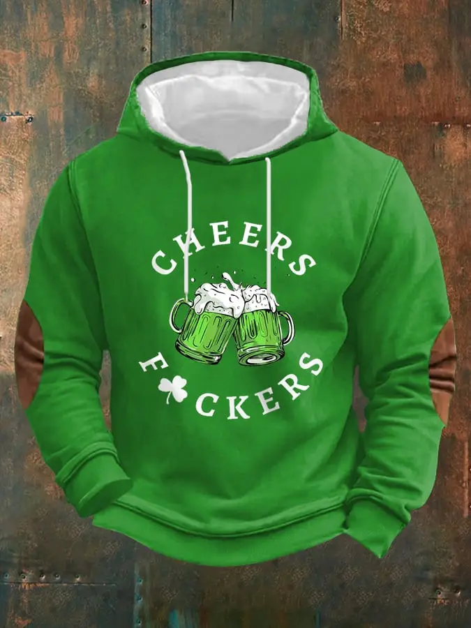 Cheers Fckers Hoodie Funny St Patrick's Day Clothing Cool Gifts For Guys Ireland