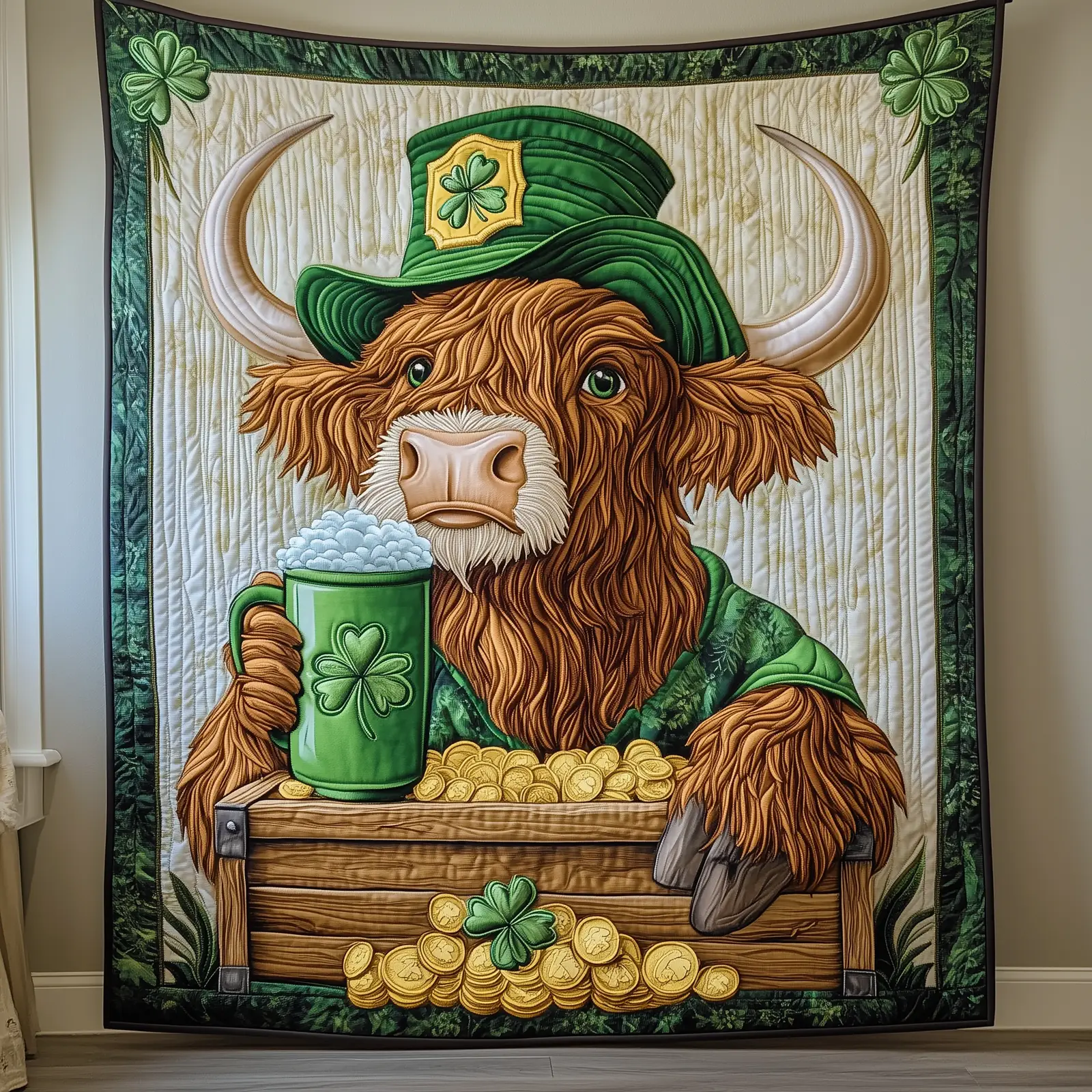 Cheers to St Patrick Day Quilted Blanket Best Throws For Sofas Meaningful Irish Gifts