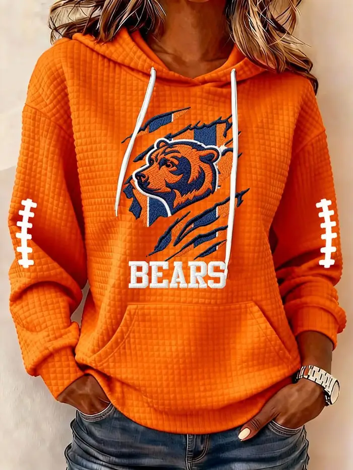 Chicago Bears Football Hoodie Women’s Game Day Apparel Fan Merch Gifts For Bears Fans