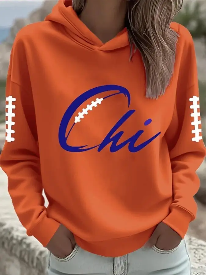 Chicago Bears Football Hoodie Women's Chicago Bears Legacy Merch Football Game Day Clothing