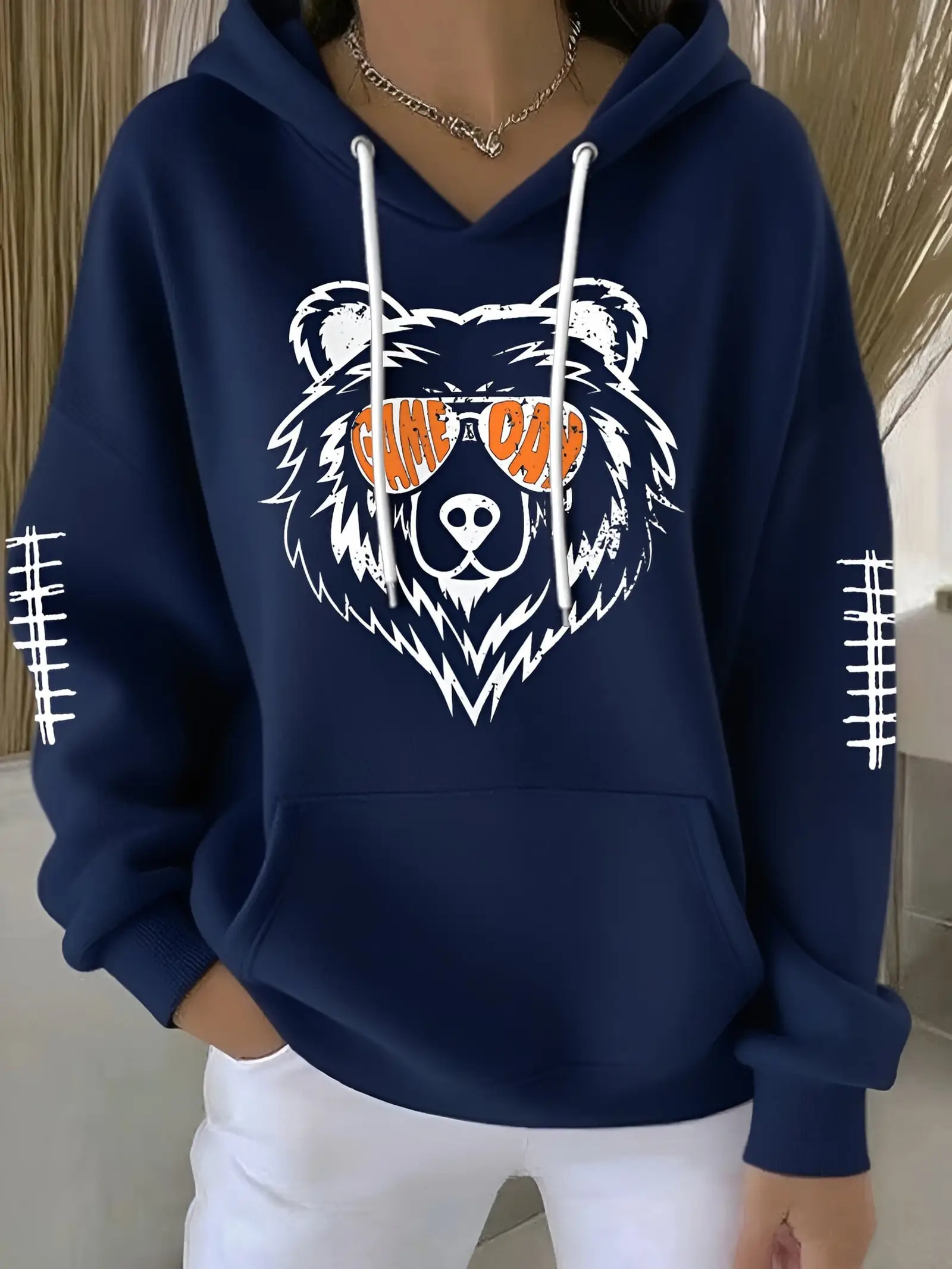 Chicago Bears Game Day Hoodie Women's Bears Game Day Apparel Best Football Fan Gifts