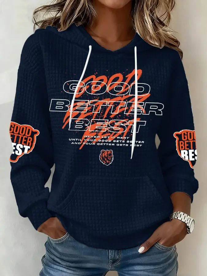 Chicago Bears Good Better Best Hoodie Women's Game Day Merch Chicago Bears Fan Gift Ideas
