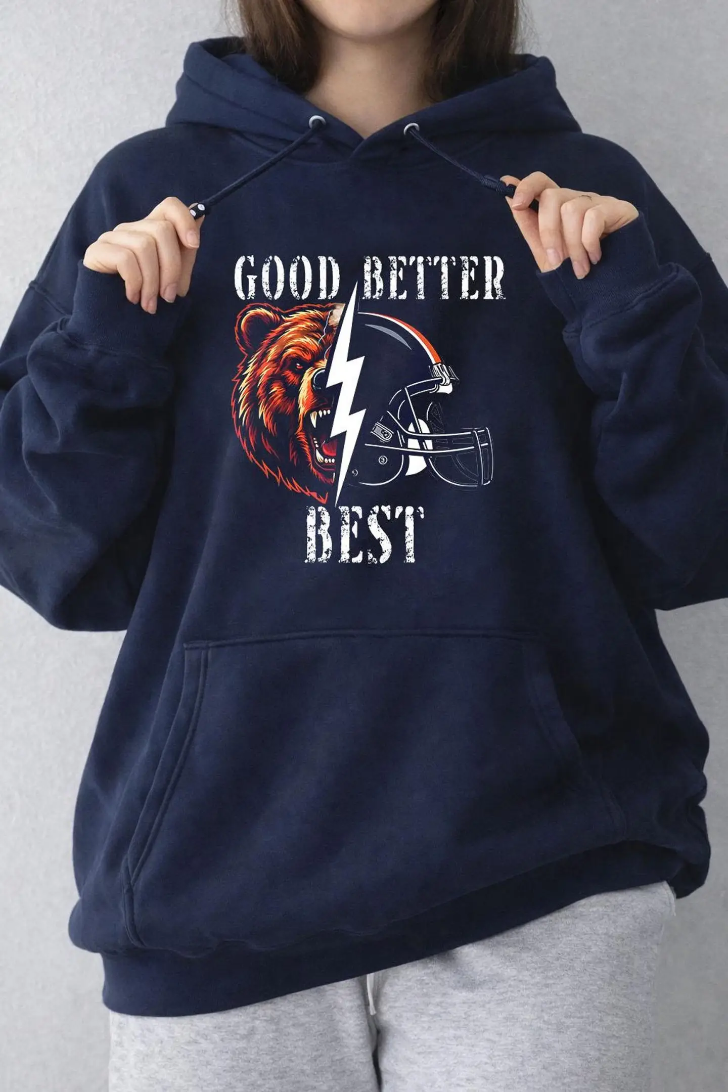 Chicago Bears Good Better Best Hoodie Women's Gameday Apparel Football Gifts For Bears Fans