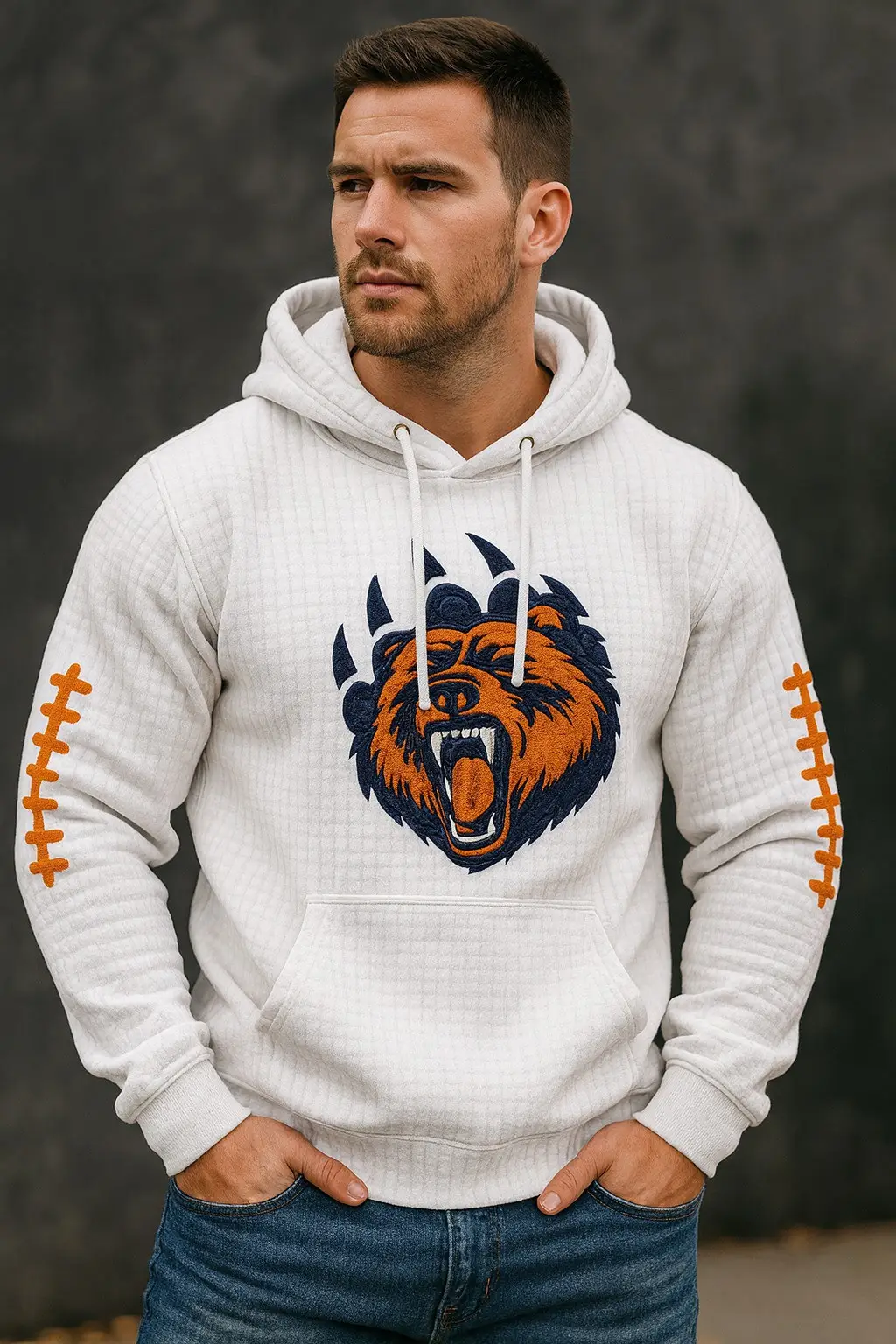 Chicago Bears Hoodie Men's Football Game Day Chicago Bears Merch Fan Gear Gifts For Him