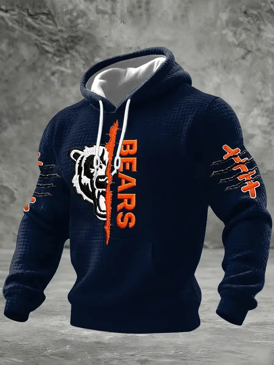 Chicago Bears Hoodie Men's Game Day Apparel Football Fan Gear Chicago Bears Gifts For Men