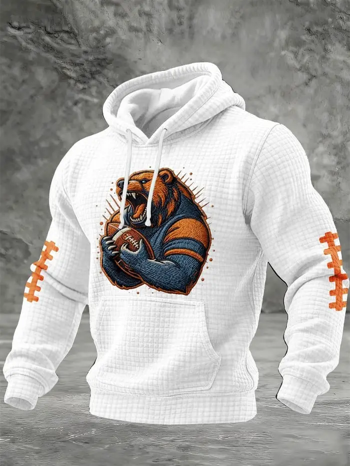 Chicago Bears Hoodie Men's Game Day Fan Apparel Chicago Bears Merch Football Related Gifts