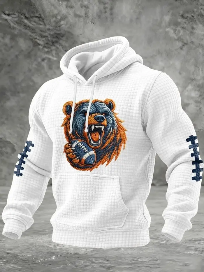 Chicago Bears Hoodie Men's Game Day Merch Clothing Bears Football Gifts For Husband