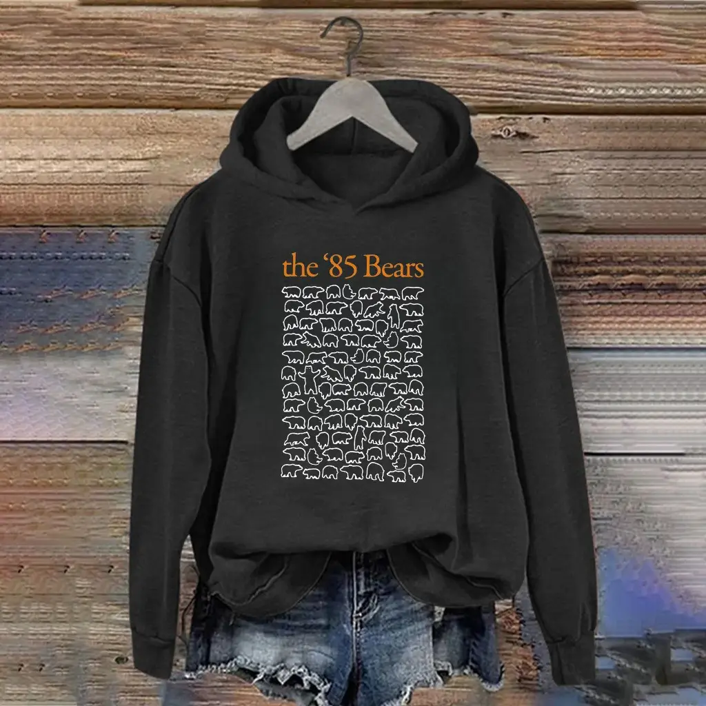Chicago Bears Hoodie The 85 Bears Hooded Sweatshirt Chicago Bears Fan Gift Ideas