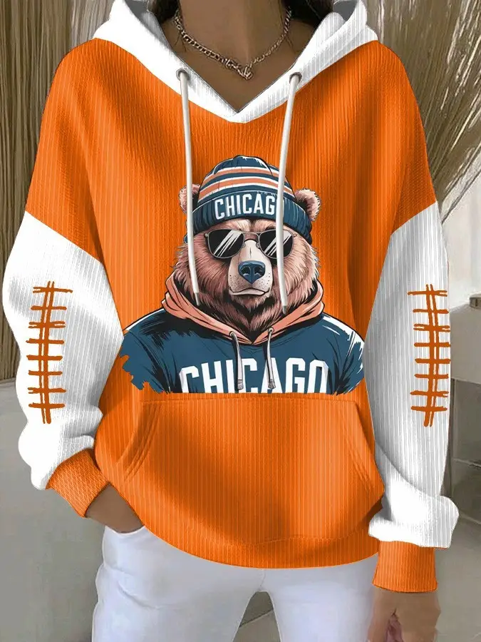 Chicago Bears Hoodie Women's Football Game Day Christmas Best Chicago Bears Gifts For Her