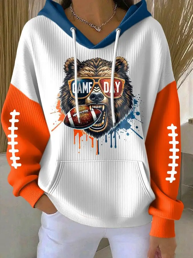 Chicago Bears Hoodie Women's Game Day Apparel Bears Football Merch Best Gifts For Fans
