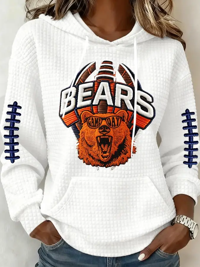 Chicago Bears Hoodie Women's Game Day Outfits Football Fan Merch Unique Chicago Bears Gifts