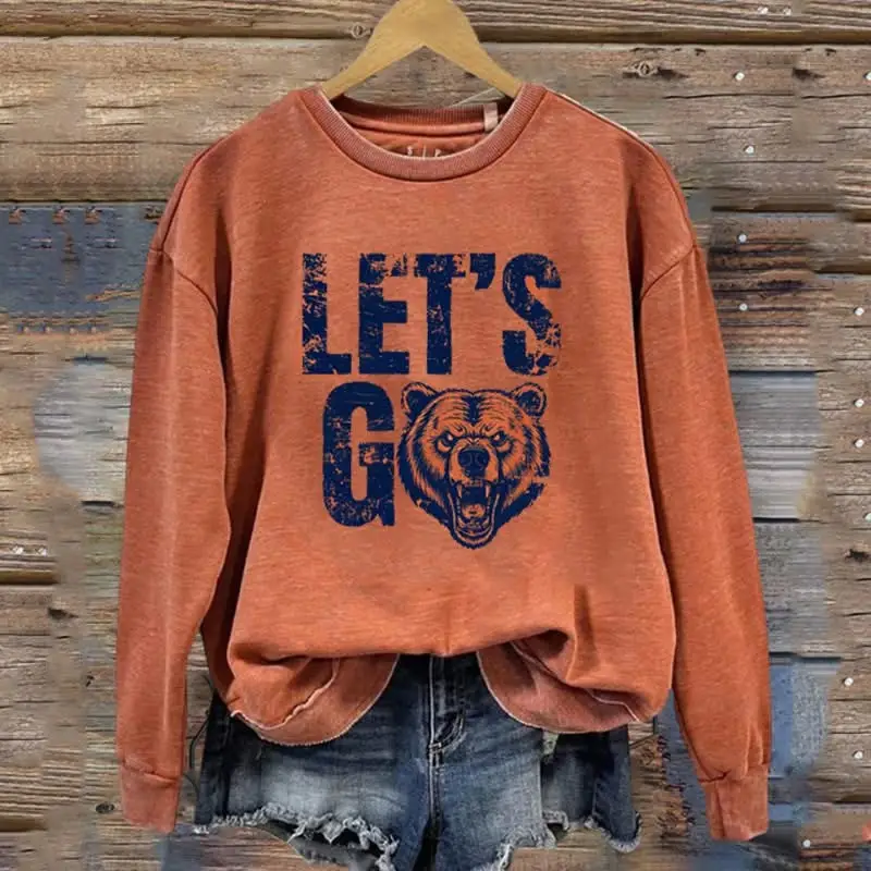 Chicago Bears Let's Go Sweatshirt Women's Game Day Apparel Bears Nation Merch Football Fan Gift Chicago Bears Let's Go Sweatshirt Women's Game Day Apparel Bears Nation Merch Football Fan Gift - Image 1