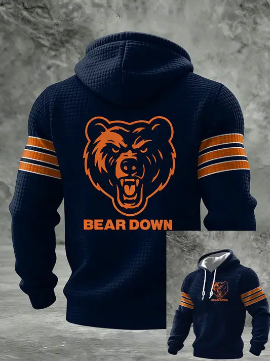 Chicago Bears Merch Bear Down Hoodie Chicago Game Day Apparel Cool Gift For Footballer