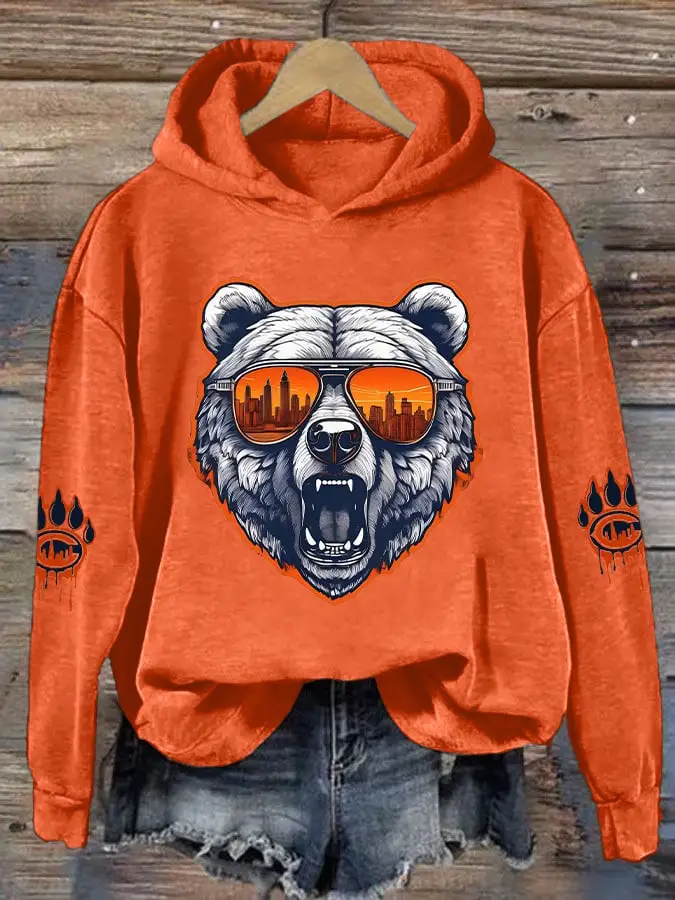 Chicago Bears Merch Bear Mascot Hoodie Football Game Day Apparel Best Football Gifts Chicago Bears Merch Bear Mascot Hoodie Football Game Day Apparel Best Football Gifts - Image 1