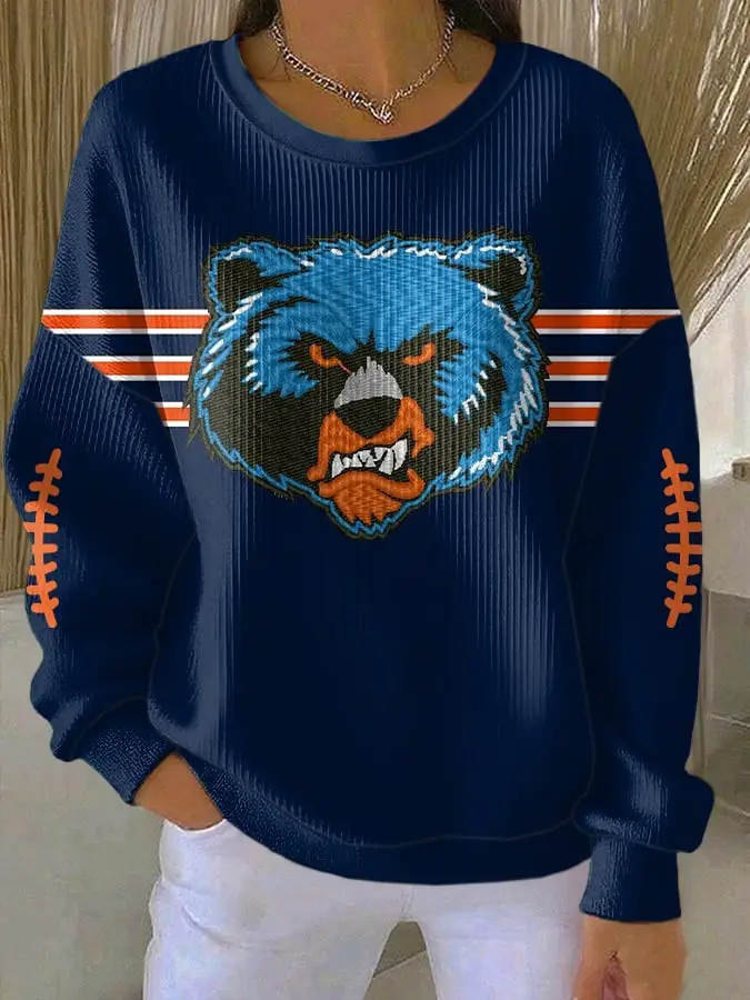 Chicago Bears Merch Bear Mascot Sweatshirt Game Day Clothing Football Gifts For Wife Chicago Bears Merch Bear Mascot Sweatshirt Game Day Clothing Football Gifts For Wife - Image 1