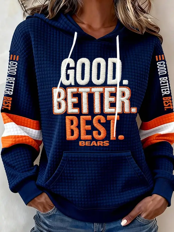 Chicago Bears Merch Good Better Best Hoodie Game Day Clothing Football Player Presents