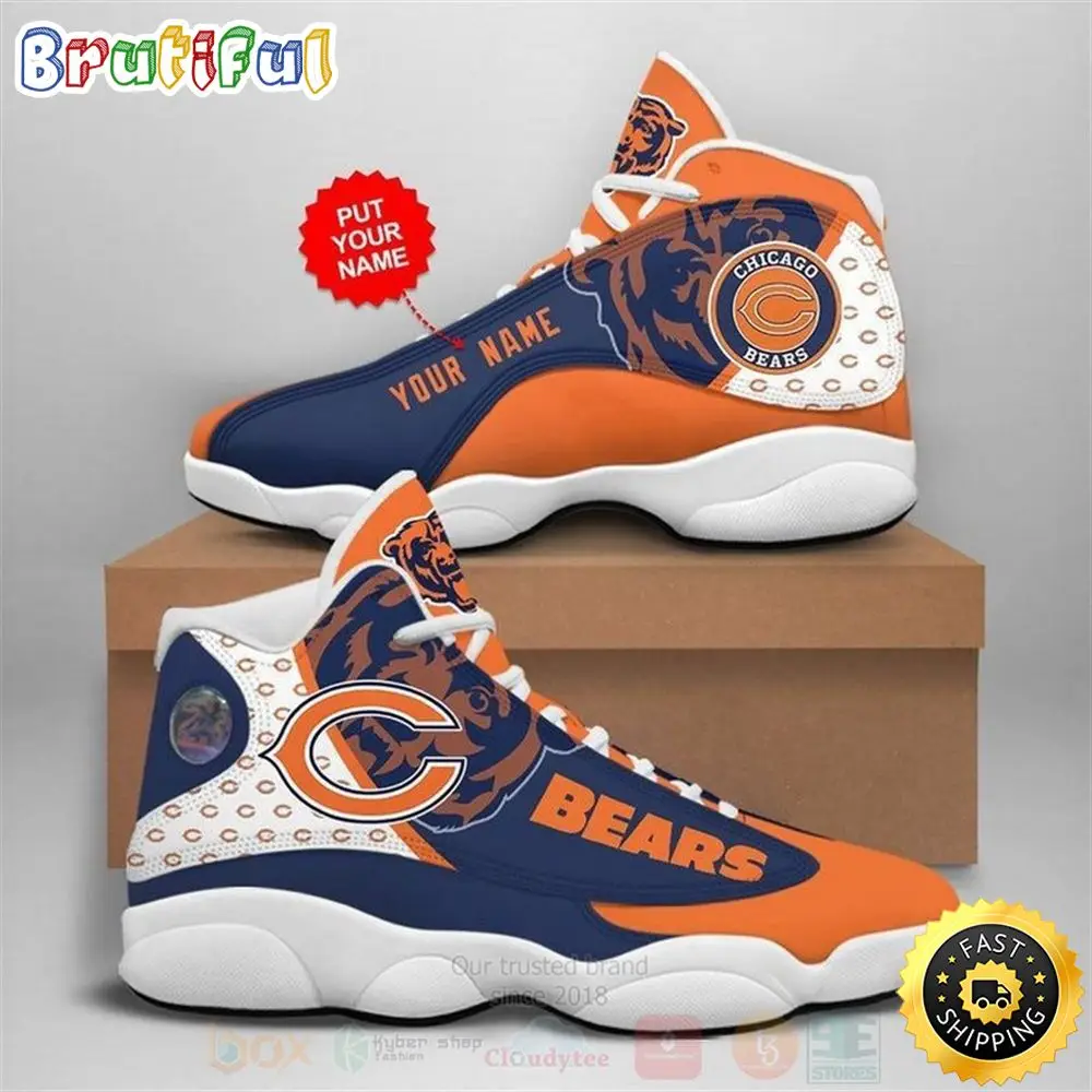 Chicago Bears Nfl Custom Name Air Jordan 13 Shoes