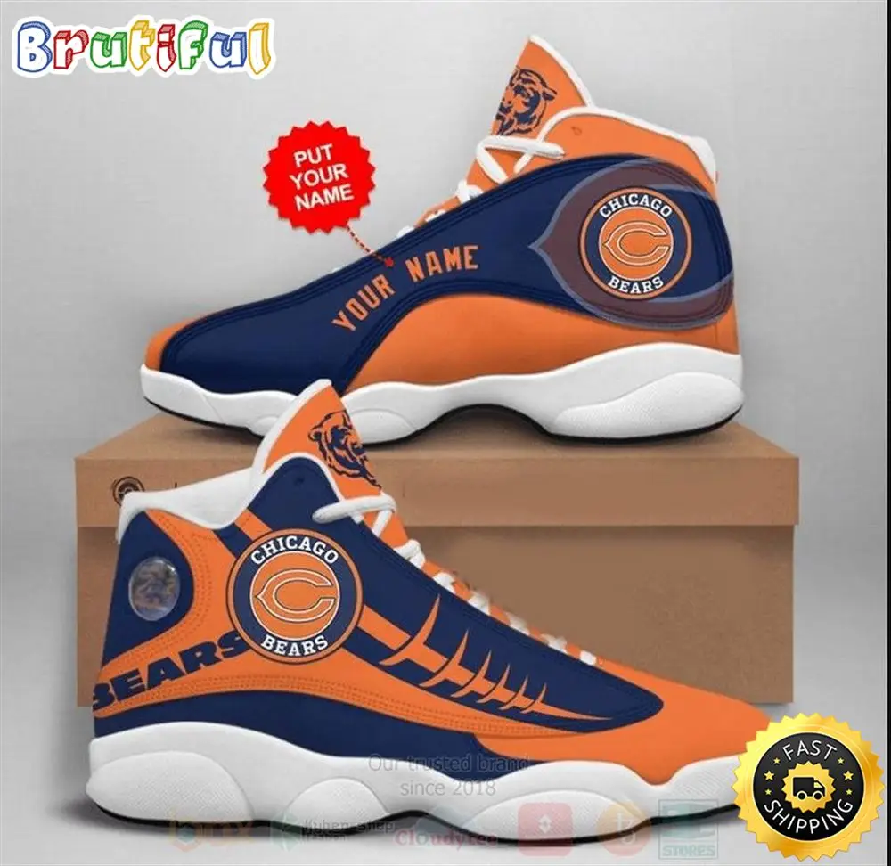 Chicago Bears Nfl Football Team Custom Name Air Jordan 13 Shoes