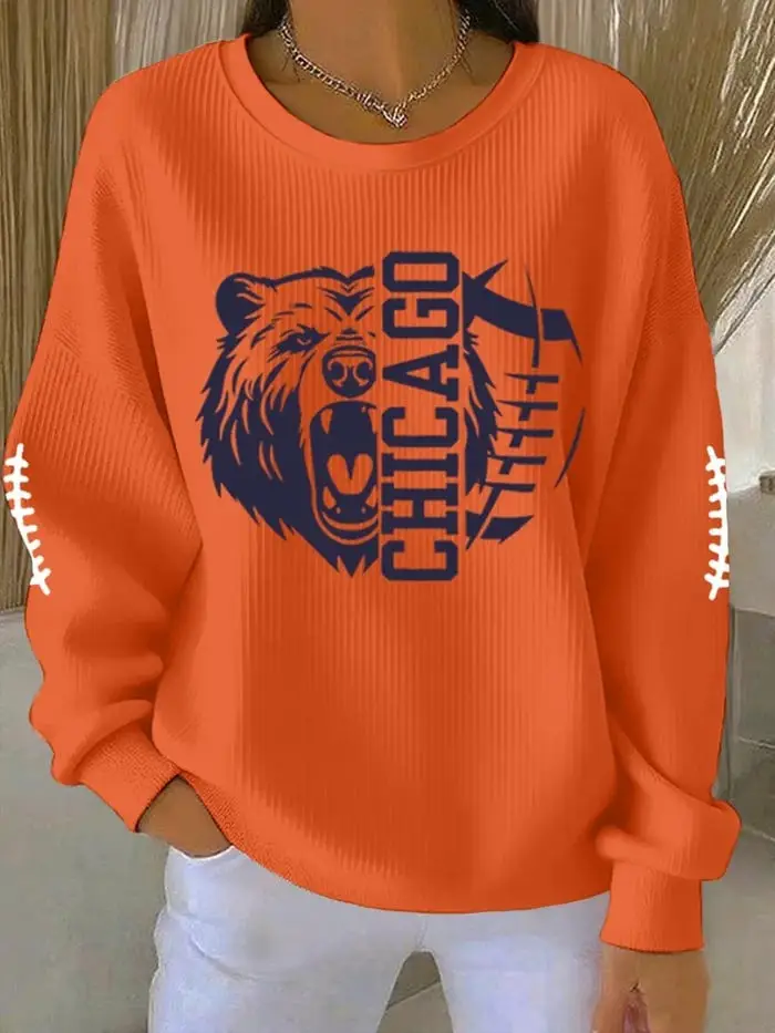 Chicago Bears Sweatshirt Women's Football Game Day Apparel Christmas Gifts For Bears Fans
