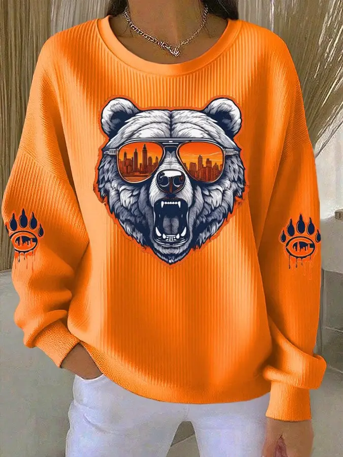 Chicago Bears Sweatshirt Women's Football Game Day Cool Chicago Bears Gifts For Her