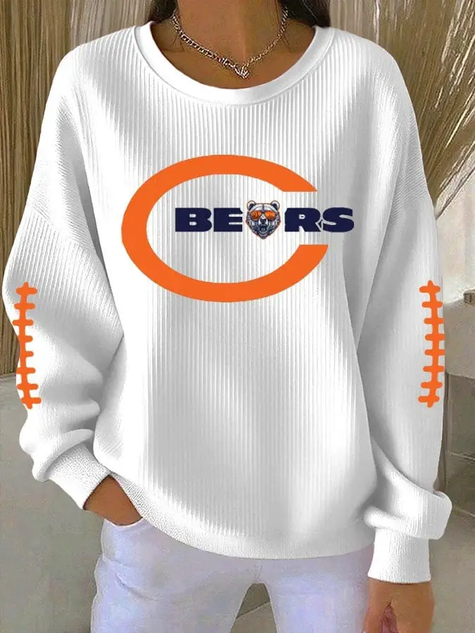 Chicago Bears Sweatshirt Women's Football Game Day Unique Chicago Bears Gifts For Her Chicago Bears Sweatshirt Women's Football Game Day Unique Chicago Bears Gifts For Her - Image 1