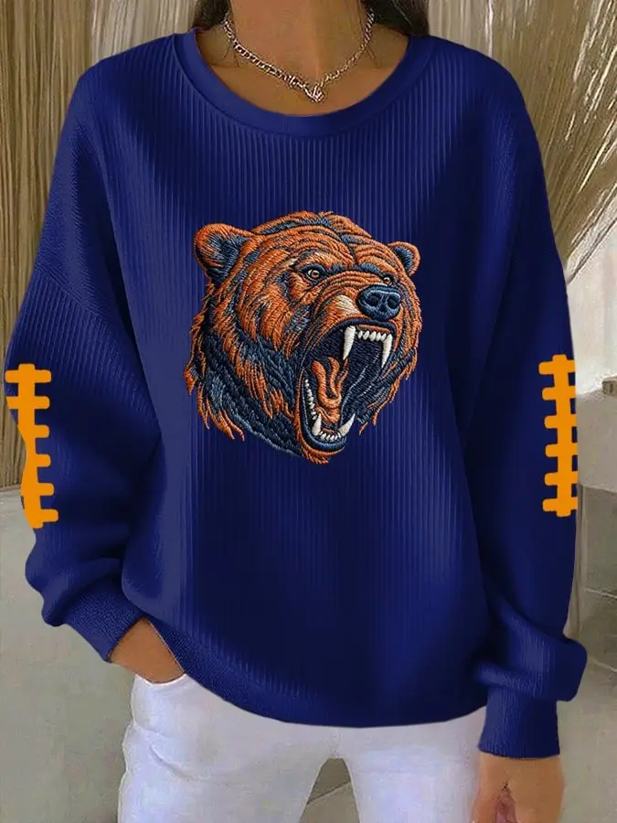 Chicago Bears Sweatshirt Women's Game Day Apparel Chicago Bears Merch Football Related Gifts