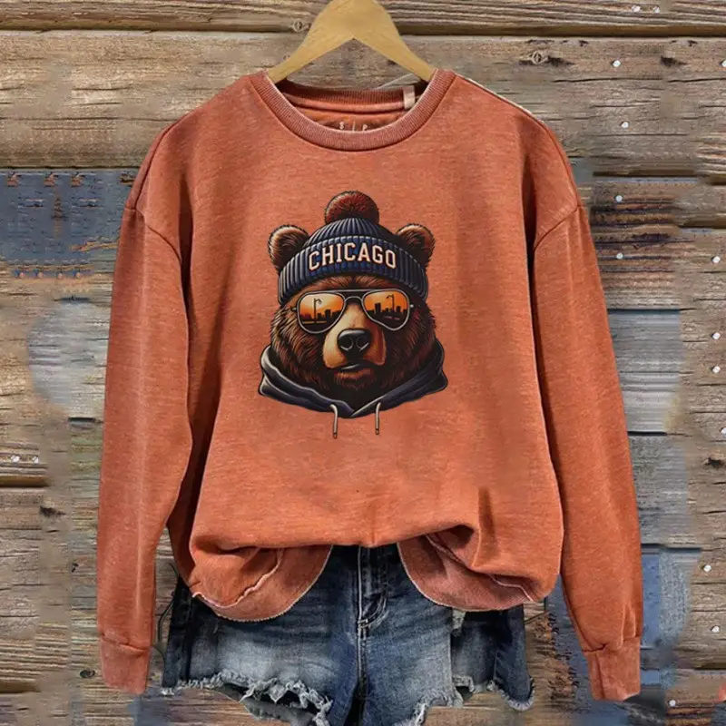 Chicago Bears Sweatshirt Women's Game Day Clothing Chicago Football Merch Best Gifts For Fans Chicago Bears Sweatshirt Women's Game Day Clothing Chicago Football Merch Best Gifts For Fans - Image 1