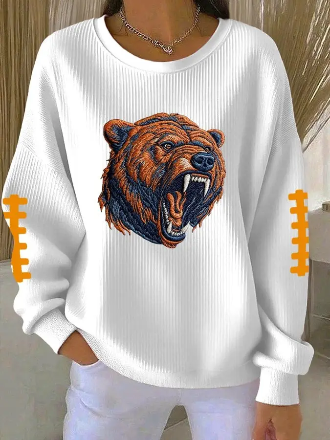 Chicago Bears Sweatshirt Women's Game Day Merch Clothing Football Themed Gifts