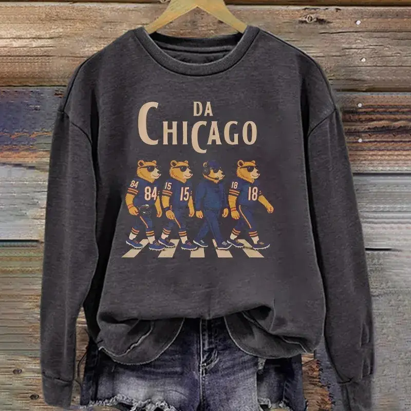 Chicago Football Merch Da Chicago Sweatshirt Game Day Football Apparel Fan Gifts