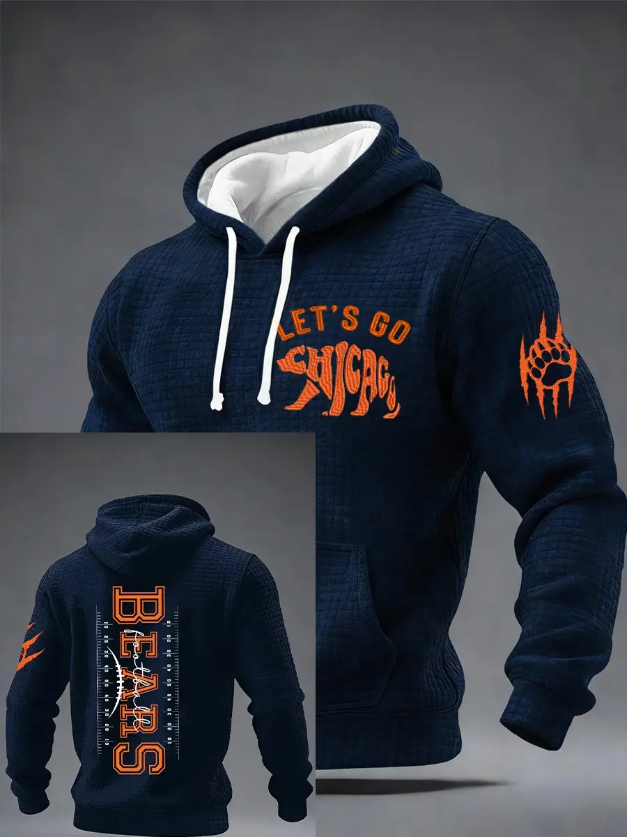 Chicago Football Merch Hoodie Bears Let's Go Chicago Top Football Players Clothes Gift