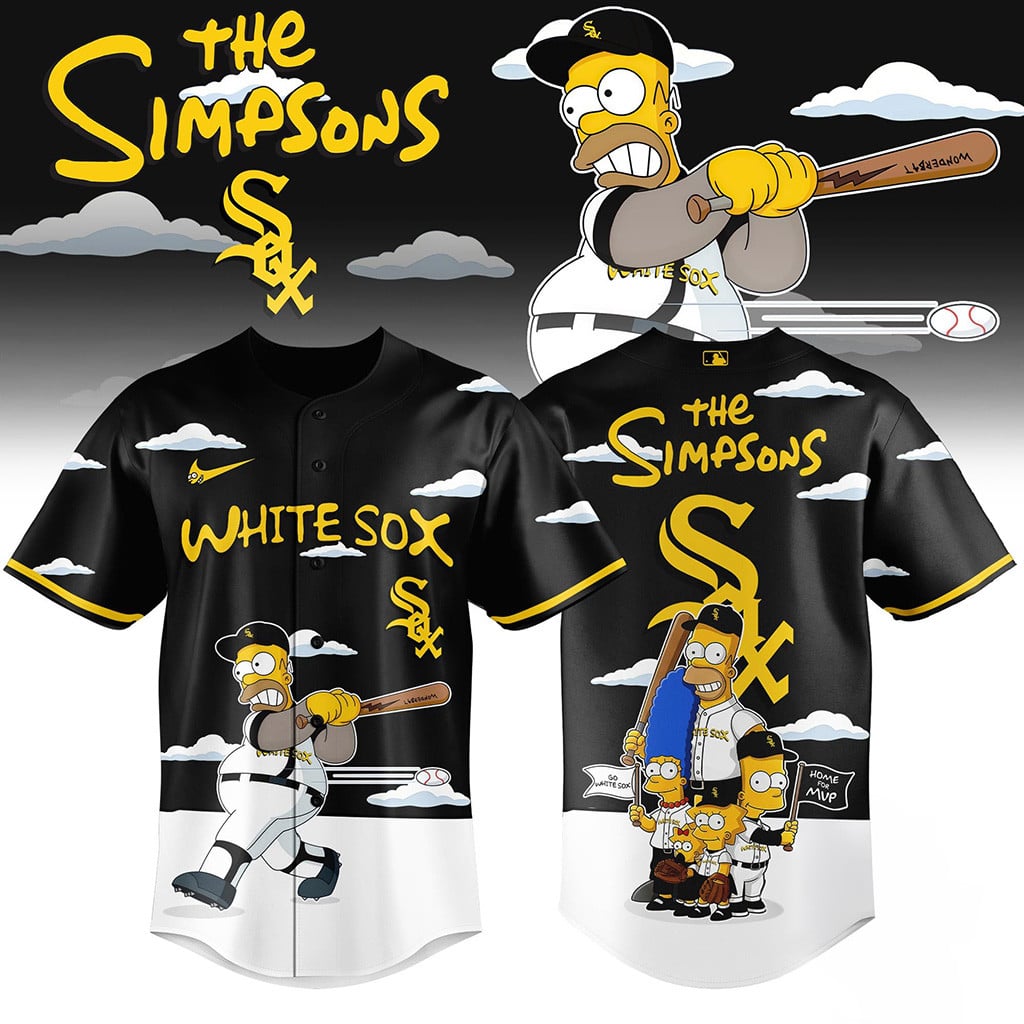 Chicago White Sox The Simpsons Baseball Jersey White Sox Merch Gifts For Baseball Fans
