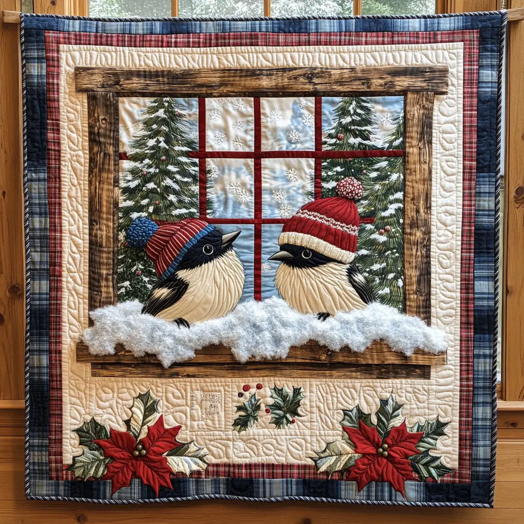 Chickadee Love Quilt Premium Quilt Blanket for Family and Guests