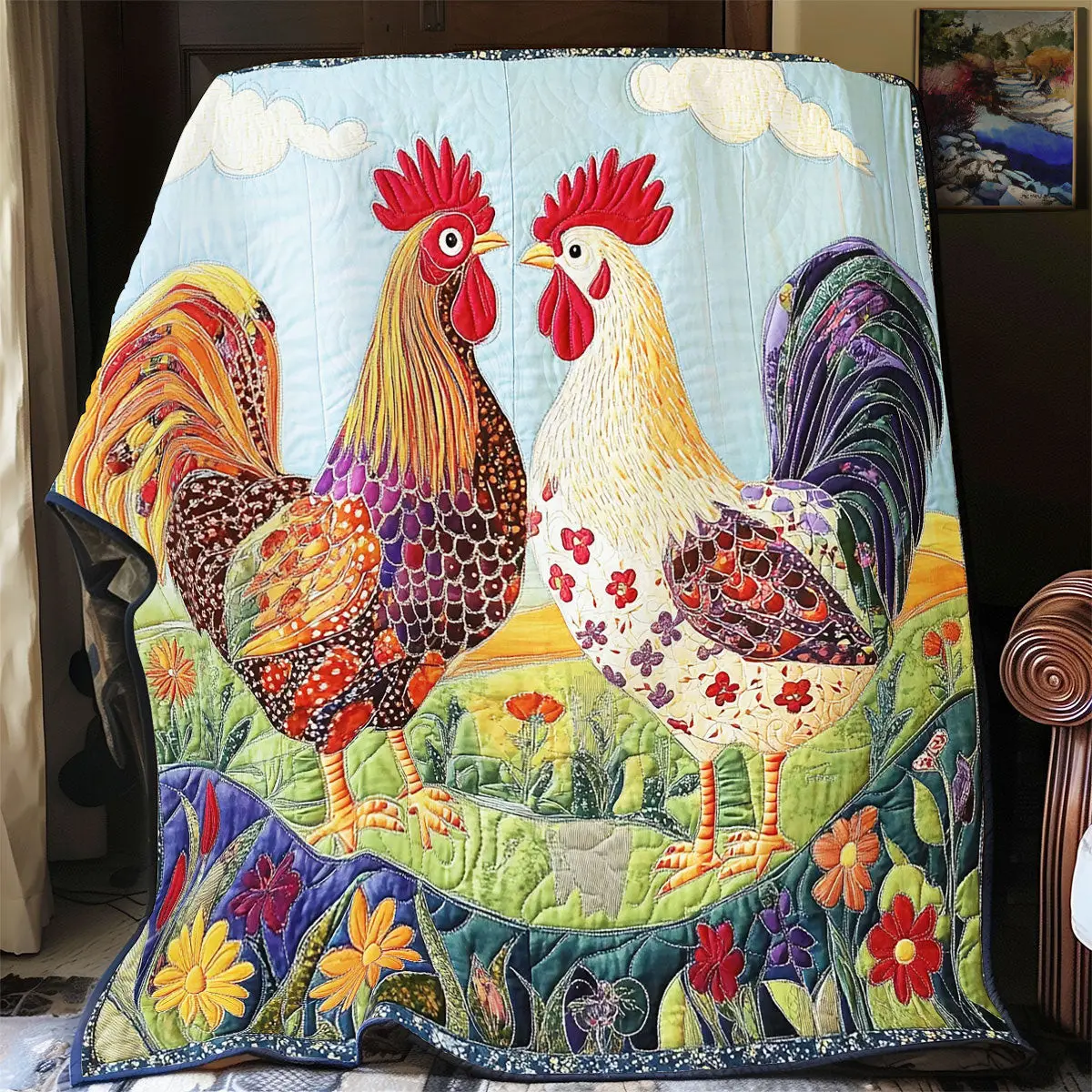 Chicken Quilt Blankets Best Throw Blanket Perfect Mother' Day Gifts Chicken Quilt Blankets Best Throw Blanket Perfect Mother' Day Gifts - Image 1