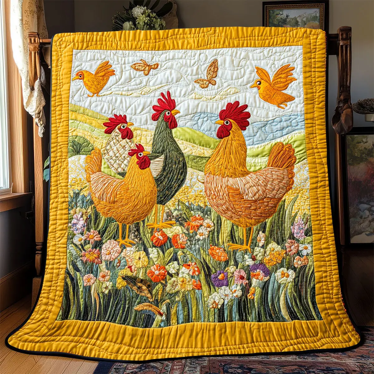Chicken Quilt Blankets Special Birthday Gifts For Grandma